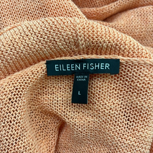 Eileen Fisher Orange Linen Blend Knit Cardigan Large - Picture 12 of 14